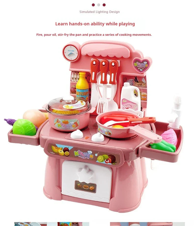 Kids Electric Kitchen Toy Set with Light & Sound Effects, Fun Educational Cooking Playset for Imaginative Role Play & Learning