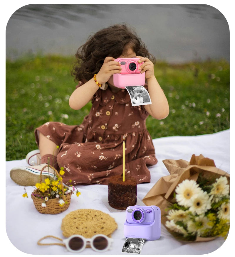 Kid Camera Instant Print Photo Kids Digital Camera Children Video Recorder Toys Pocket Thermal Photo Printer for Boys Girls Gift