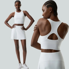 Gym Clothes Woman Women's Tennis Outfit Set Plus-size Elastic Sports Fitness Outfit Two-piece Set Quick-dry Badminton Sportswear
