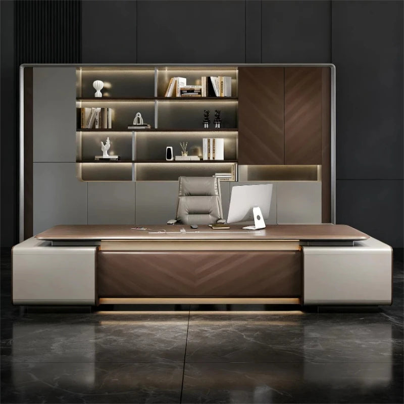 Executive Luxury Office Desk Computer Minimalist Aesthetic European Office Desk Modern Design Meuble Bureau Commercial Furniture