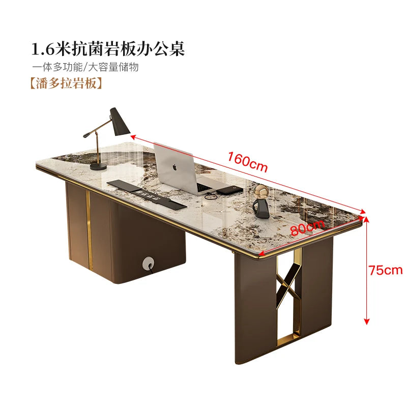 Contemporary Luxury Sedentary Desk Spacious Office Desk Table Standing Design Ideal Modern Workspaces Bureau Home Accessories