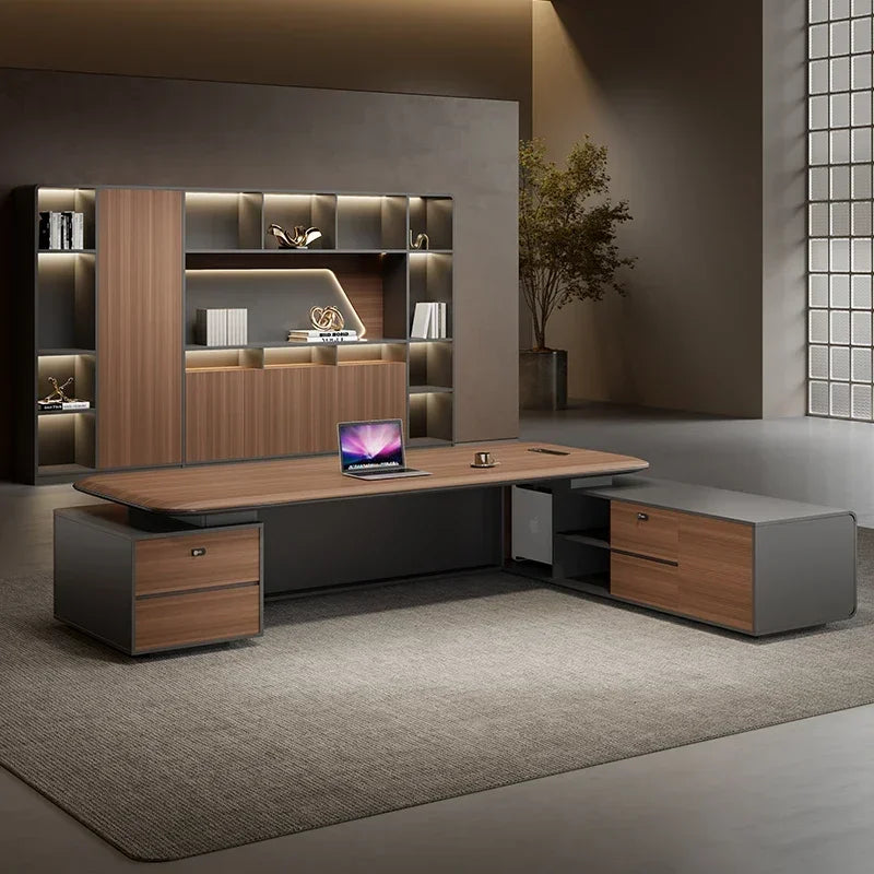 Home Office Writing Desk Modern Executive OfficeDesk Furniture Computer Desk L Shape ComputerDesk With Storage Office Desks