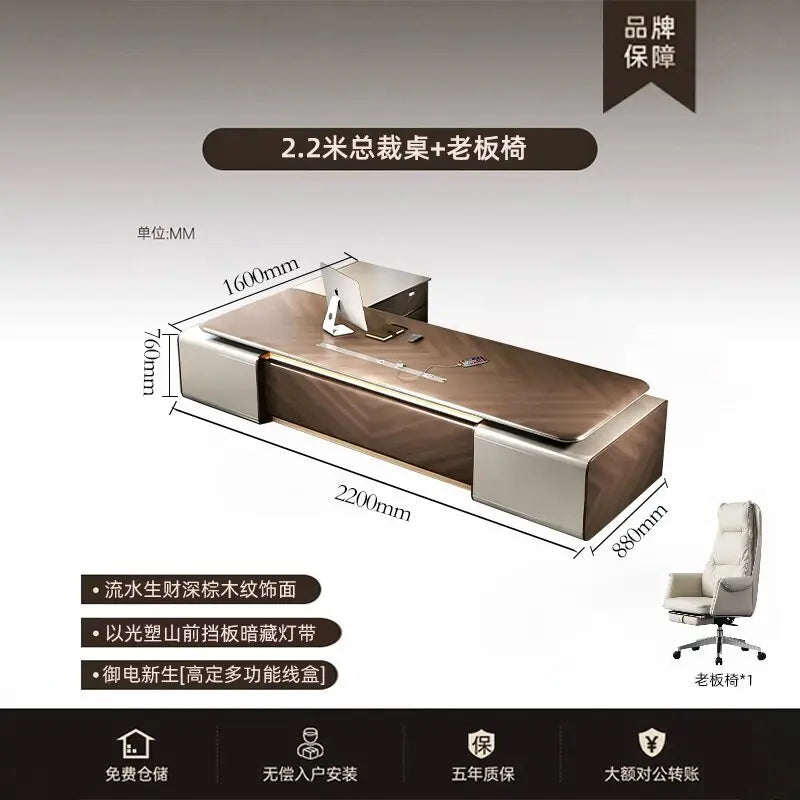 Executive Luxury Office Desk Computer Minimalist Aesthetic European Office Desk Modern Design Meuble Bureau Commercial Furniture