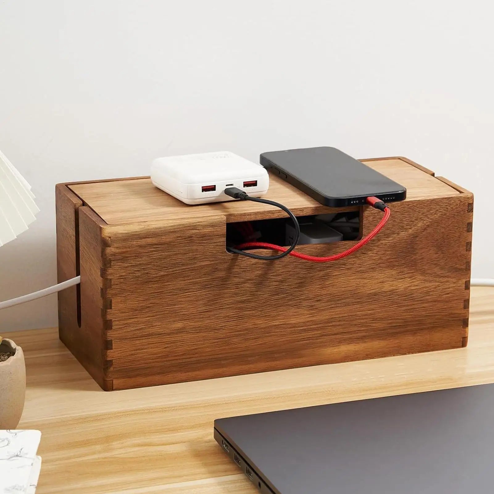 Cord Organizer Box Storage Box Large Capacity Data plug board Storage Box Desktop Cable Management Box Router Bracket