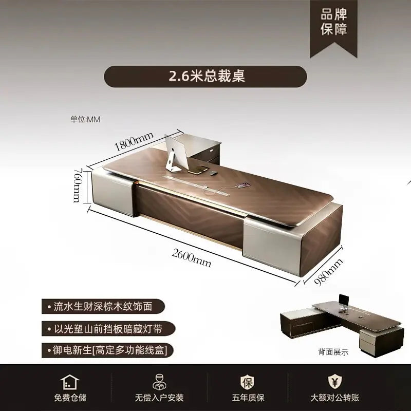 Executive Luxury Office Desk Computer Minimalist Aesthetic European Office Desk Modern Design Meuble Bureau Commercial Furniture