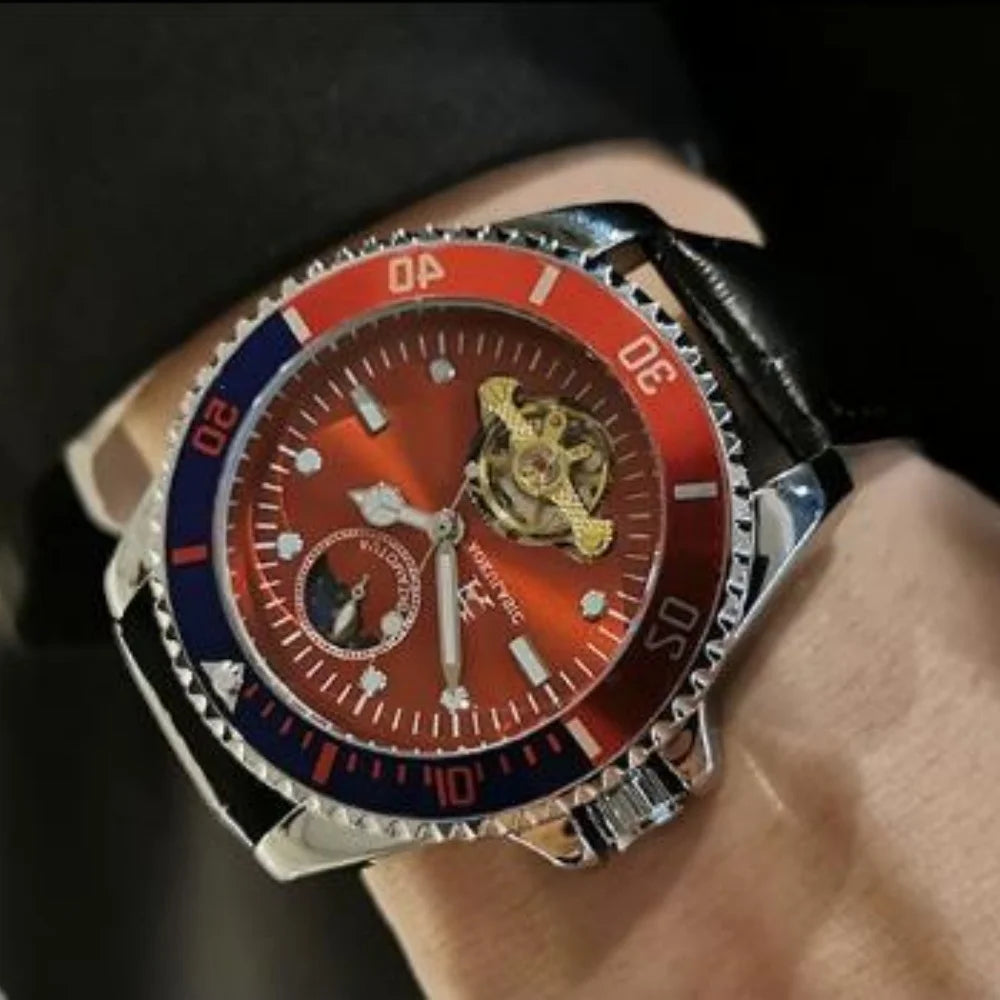 Series of Men's Watches, Fully Automatic Mechanical Watches, Hollow Design, Waterproof, High-End, Light Luxury, Fashionable, Business Casual, Simple, Stylish, Social, Trendy Men's Watches