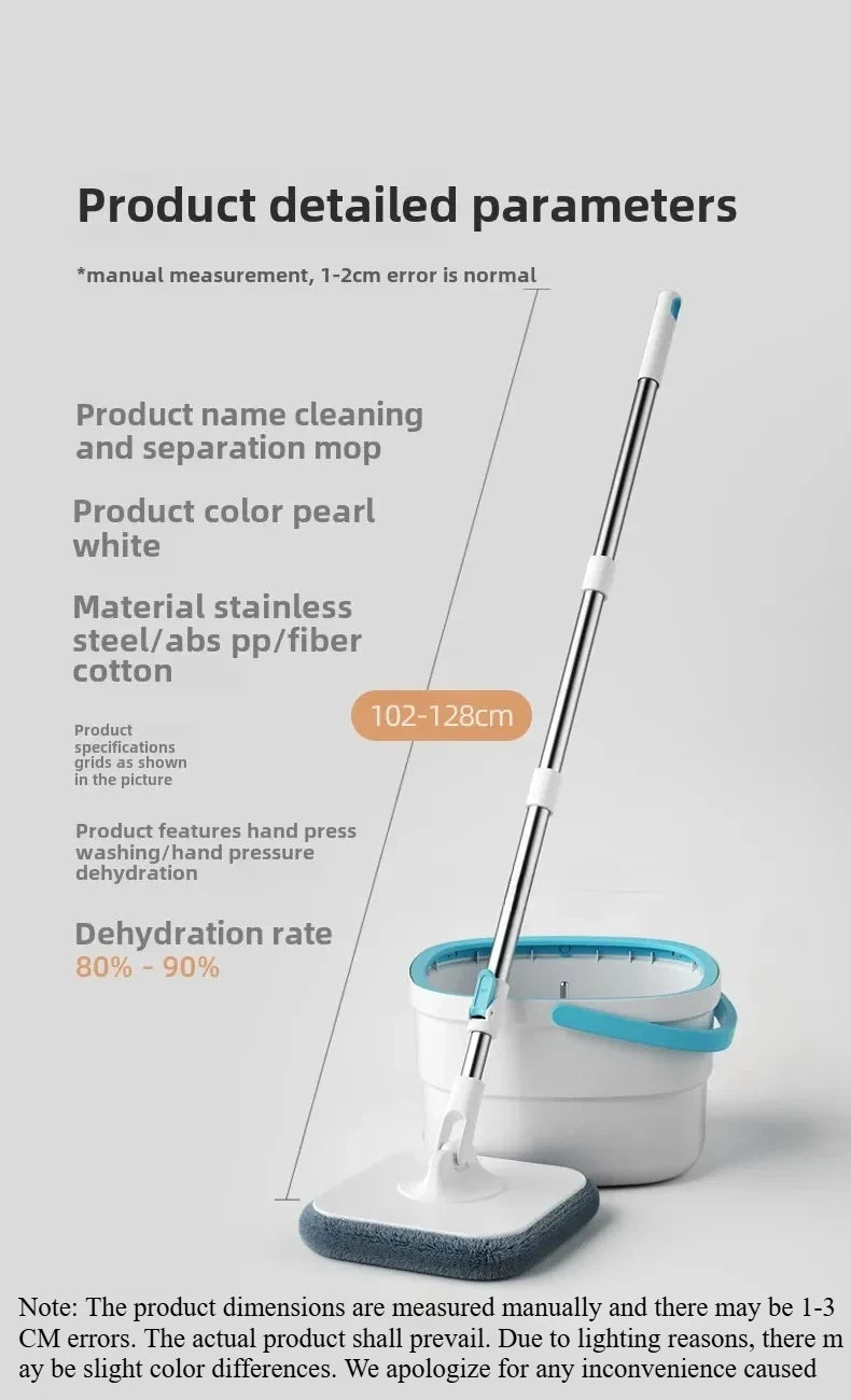 Clean and Dirty Water Separation Rotary Mop, No Need for Manual Cleaning, Quickly and Neatly Completes Home Cleaning