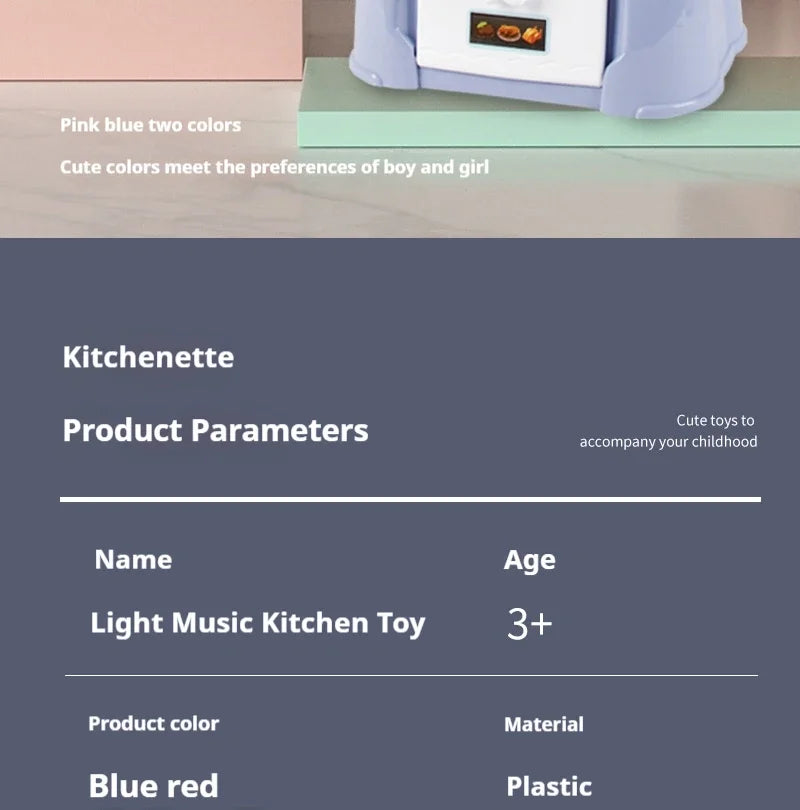 Kids Electric Kitchen Toy Set with Light & Sound Effects, Fun Educational Cooking Playset for Imaginative Role Play & Learning