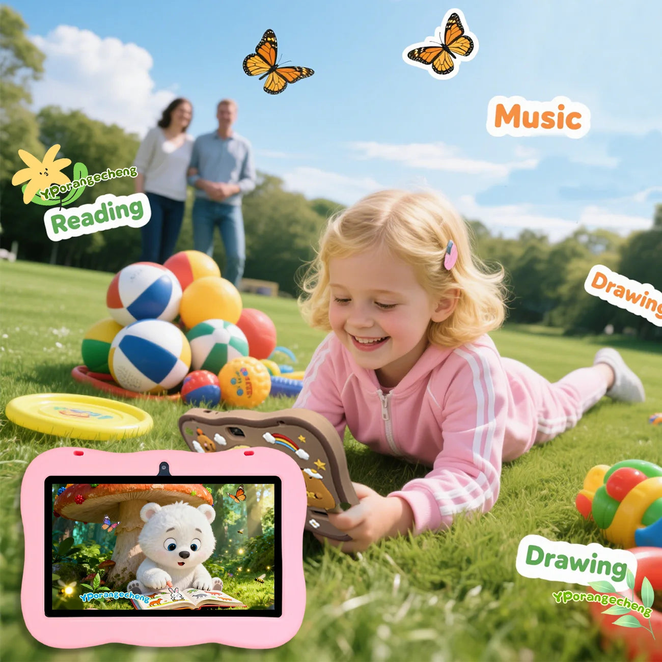 Kids Tablet 7 inch, Children Tablet with Parent Control,dual cameras, children's gifts for Christmas and birthday.Pink