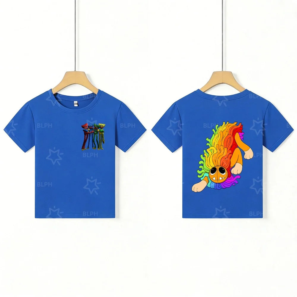 Kids T - Shirt with Scary Cartoon Girl Graphic, Unique Design for Children, Top - Quality Fabric, Perfect Choice for Casual Wear