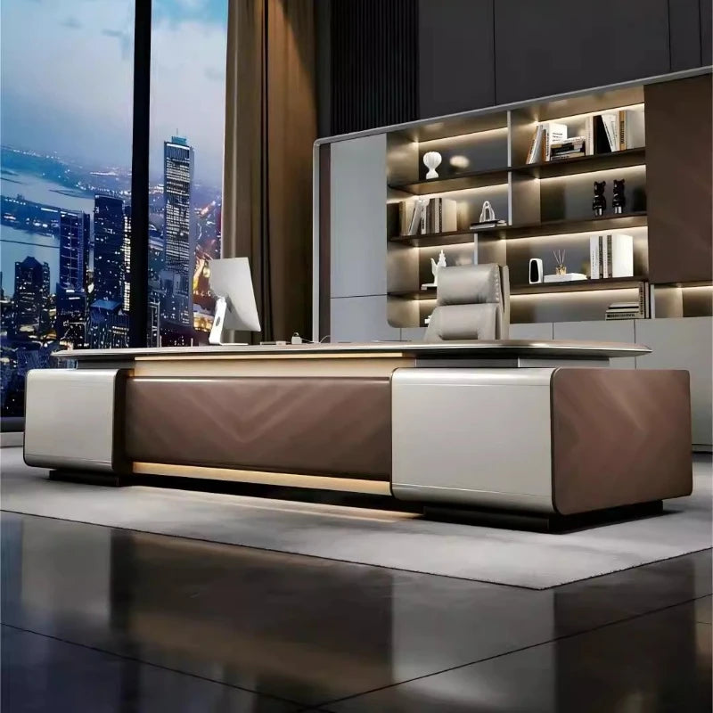 Executive Luxury Office Desk Computer Minimalist Aesthetic European Office Desk Modern Design Meuble Bureau Commercial Furniture