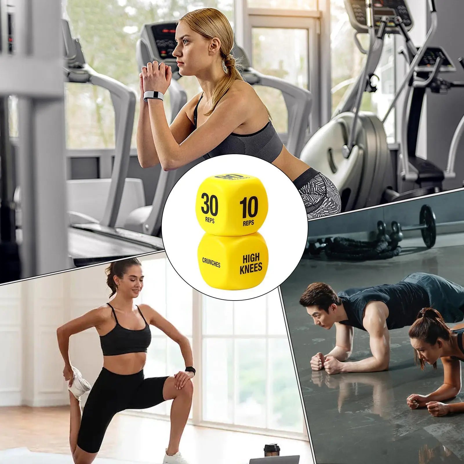 Fitness Exercise Dice Funny Gym Exercise Dice Game High Strength Training Equipment  for Stilt Jumps and Push-ups Home Gym