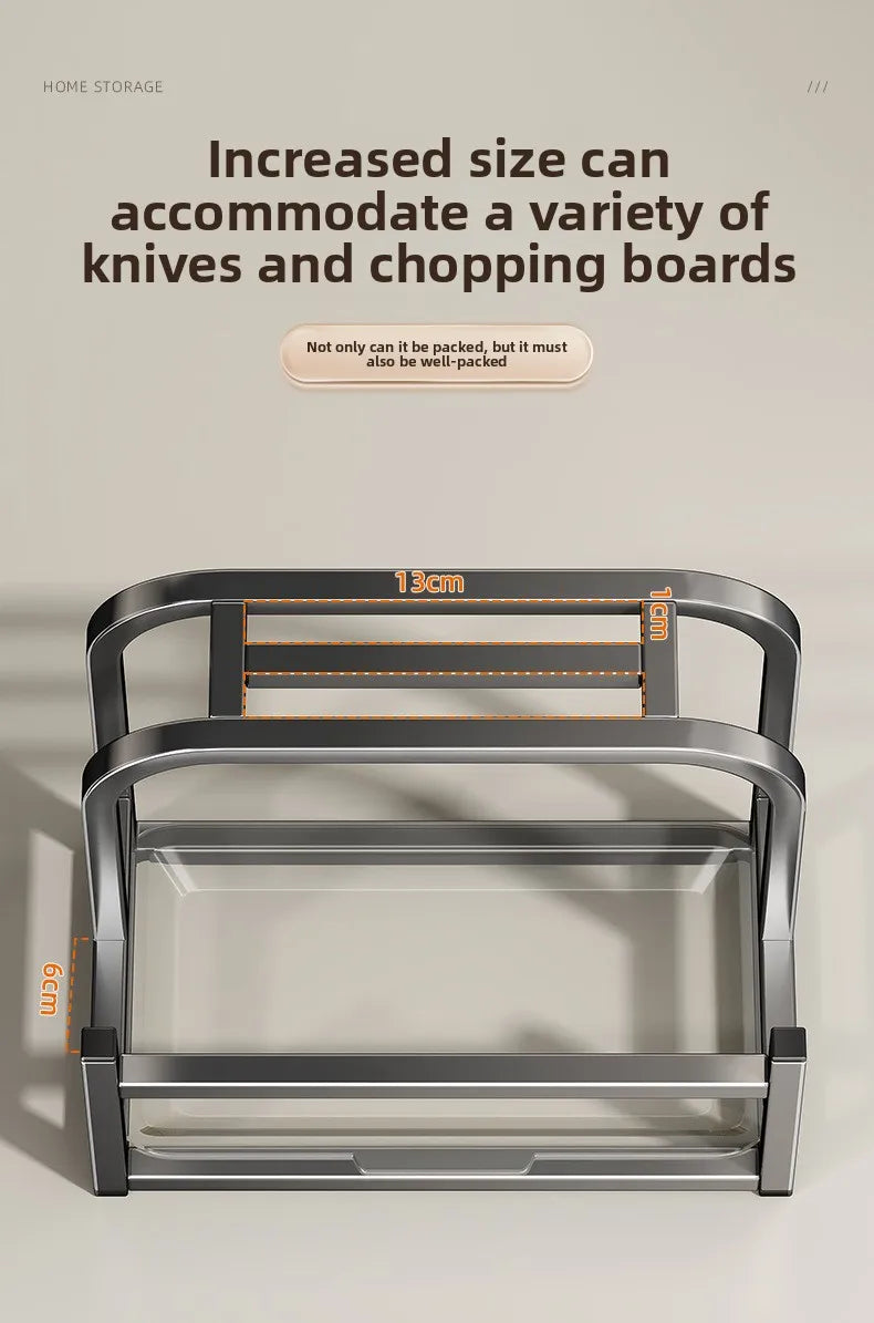 Kitchen knife holder, storage rack, multifunctional kitchen knife cutting board, pot cover integrated storage rack, countertop