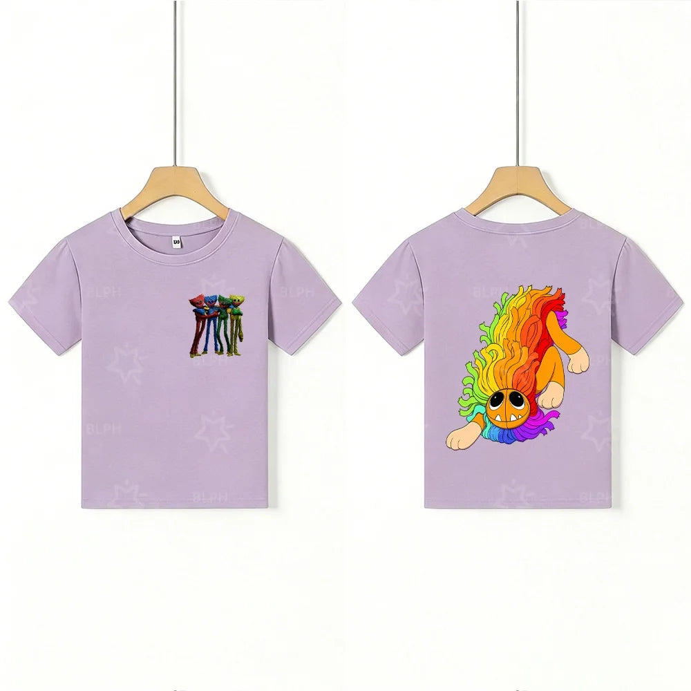 Kids T - Shirt with Scary Cartoon Girl Graphic, Unique Design for Children, Top - Quality Fabric, Perfect Choice for Casual Wear
