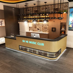 Illuminated Luxury Reception Desks Checkout Counter Glamour Unique Reception Desks Mdf Beautyo Mostrador Commercial Furniture