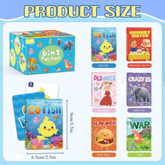 [Kids Card Games for Kids 4-8] 6 Decks Fun Game for Family Game Night Party Table Games, Easter Basket Stocking Stuffers Gifts
