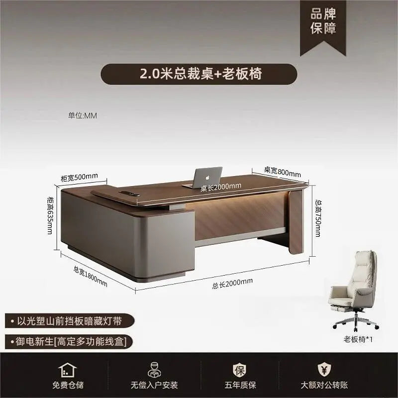 Executive Luxury Office Desk Computer Minimalist Aesthetic European Office Desk Modern Design Meuble Bureau Commercial Furniture