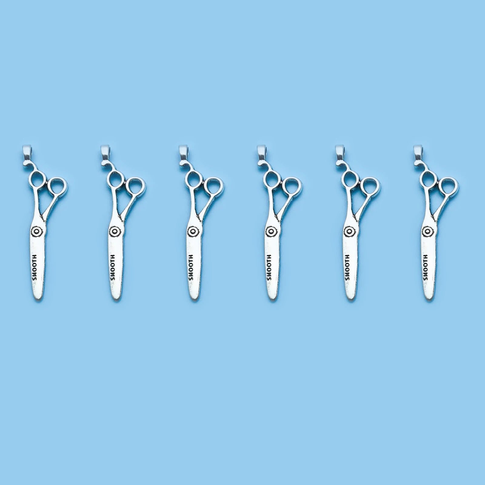 6/10Pcs Antique Silvery Barber Tool Charms Hairdrier Scissors Comb Makeup Mirror Shape Pendants For Jewelry Making Findings Craf