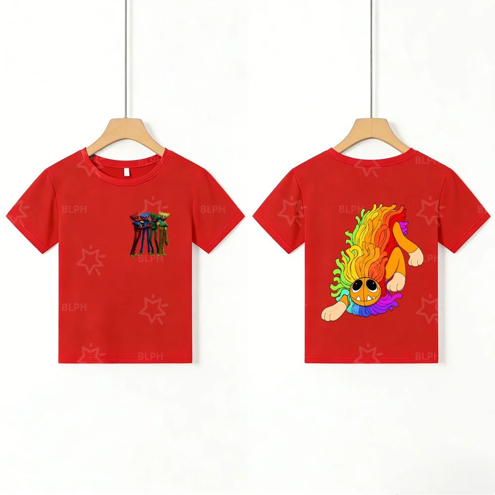 Kids T - Shirt with Scary Cartoon Girl Graphic, Unique Design for Children, Top - Quality Fabric, Perfect Choice for Casual Wear