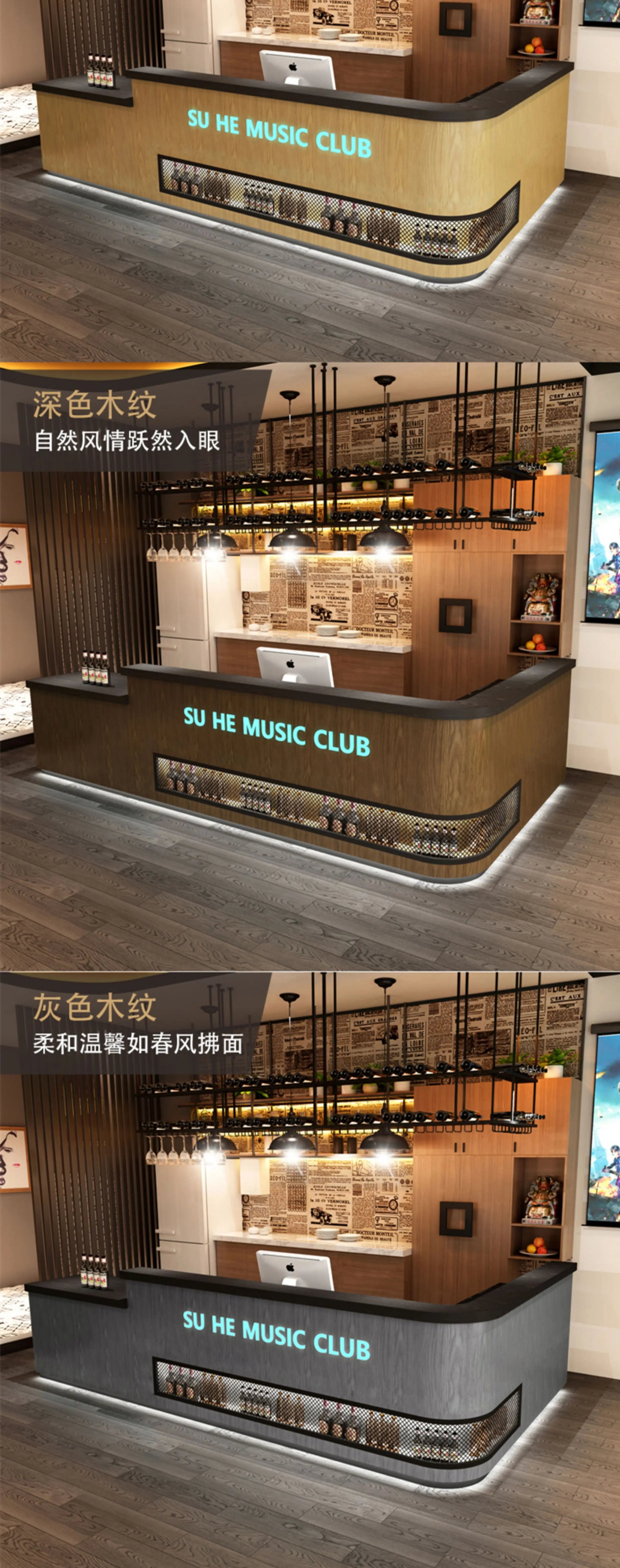 Illuminated Luxury Reception Desks Checkout Counter Glamour Unique Reception Desks Mdf Beautyo Mostrador Commercial Furniture