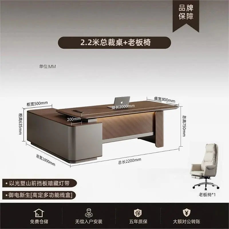 Executive Luxury Office Desk Computer Minimalist Aesthetic European Office Desk Modern Design Meuble Bureau Commercial Furniture
