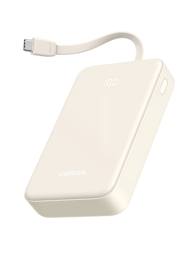 UGREEN 20000mAh 22.5W Power Bank Portable Battery with Built-in USB C Cable