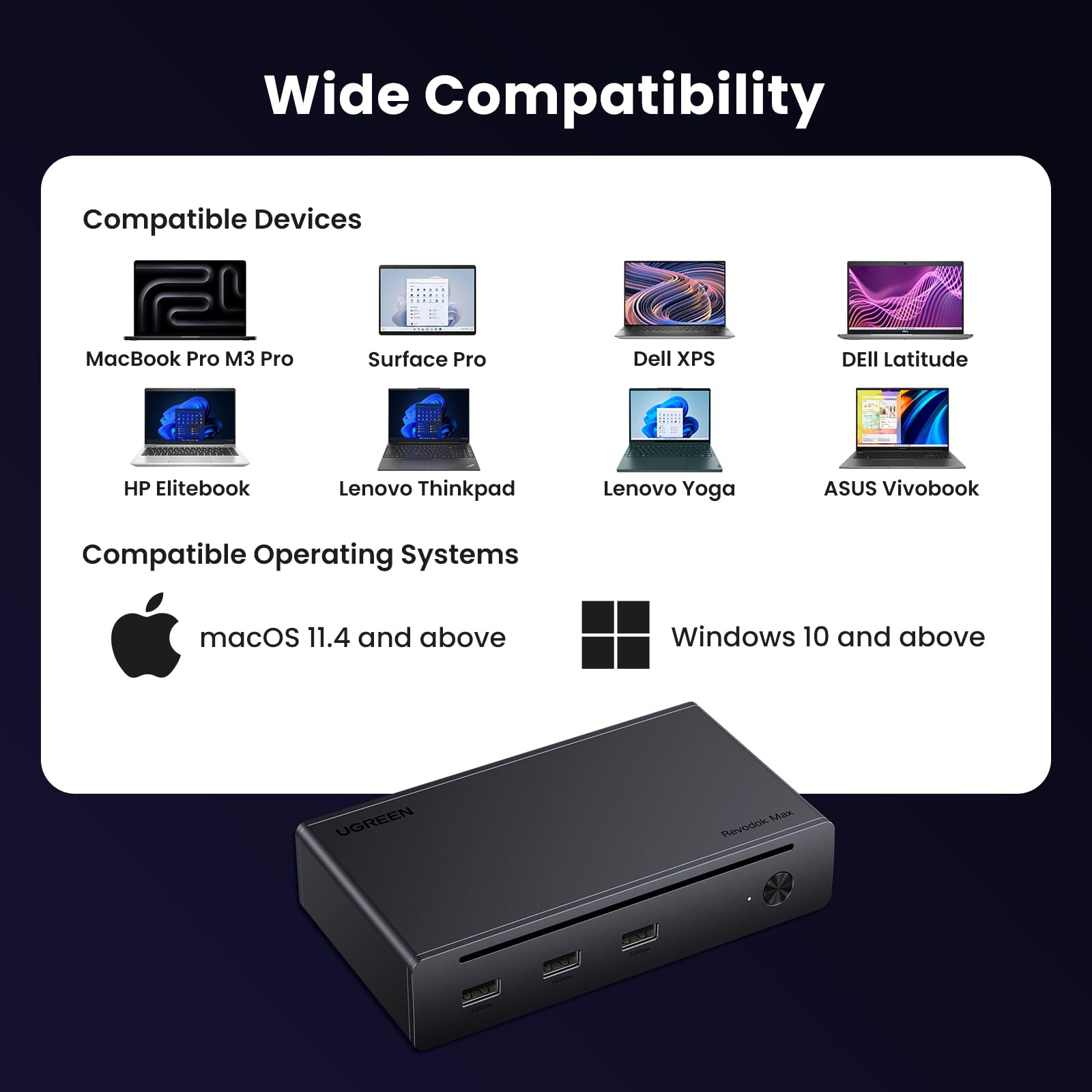 8-in-1 Thunderbolt Docking Station + USB-C Cable